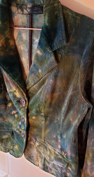Hand dyed green blue corduroy Sonoma blazer - Picture 6 of 8